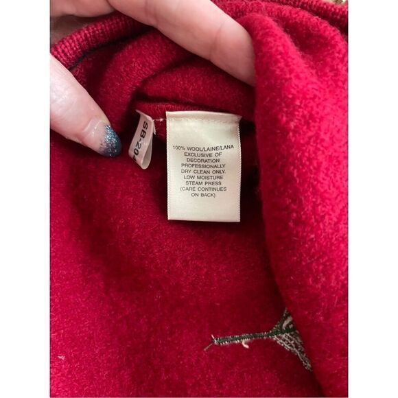 Y2K Susan Bristol wool red flower embroidered boho vest - Picture 5 of 7